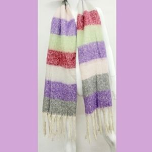 Oversized Long Winter Fringe Scarf Berry Shades of Purple new